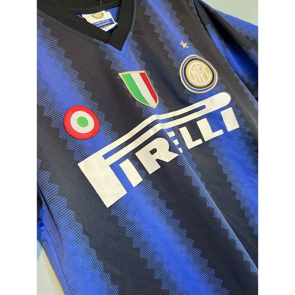 Mens Blue and Black Inter Milan‎ Football Soccer Shirt. No. 10 Sneijder Small - Picture 6 of 10